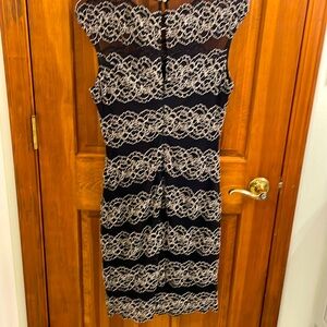 Black Kenzie dress with tan accents